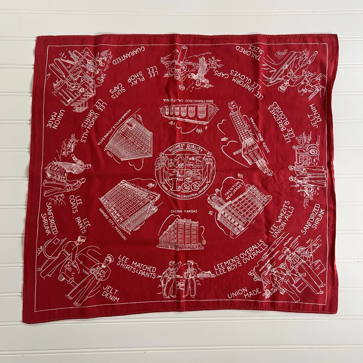 Western/Bandana 1950s Vintage Plain & Solid Handkerchiefs for sale