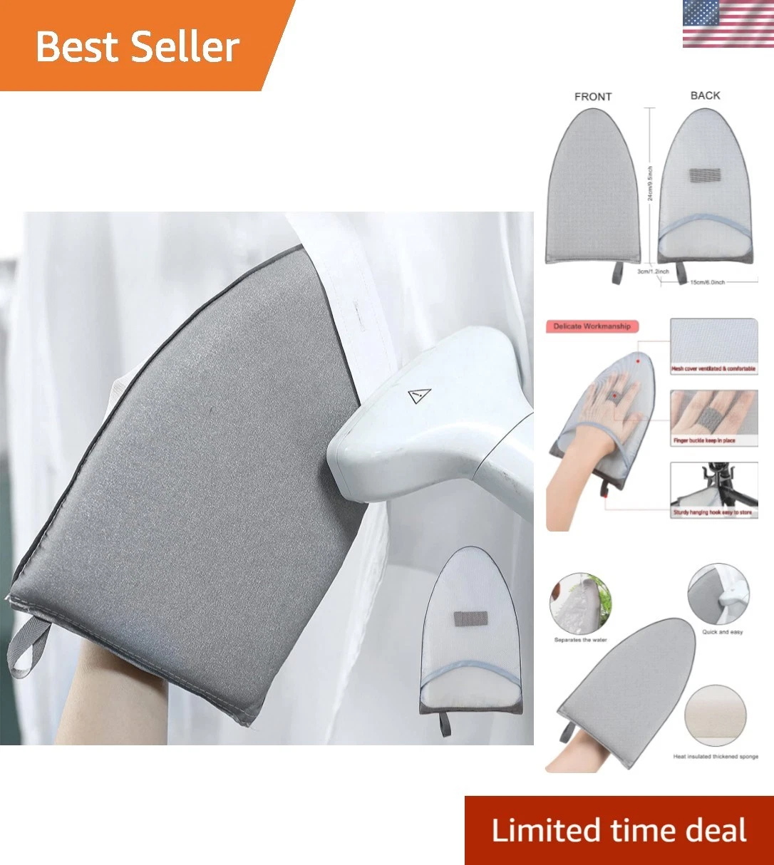 Garment Steamer Ironing Gloves Anti Steam Glove Heat Resistant Garment Steame...