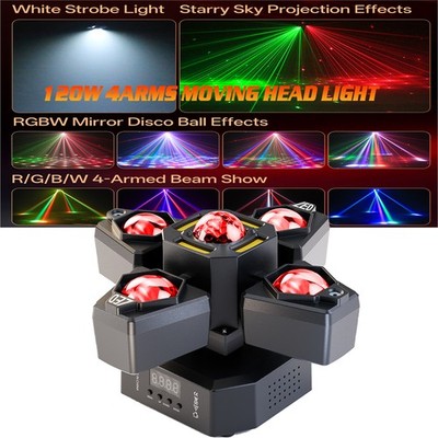 360° Rotating Disco Effect Light with RG Laser DMX Master-Slave for Wedding