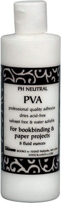 Books By Hand, PH Neutral PVA Adhesive, Acid-free, 8 Ounce Bottle, White 