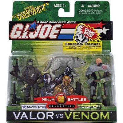 SNAKE EYES SWAMP RAT FIGURE G.I. JOE 2005 VALOR VS VENOM HASBRO GI COBRA OVP B