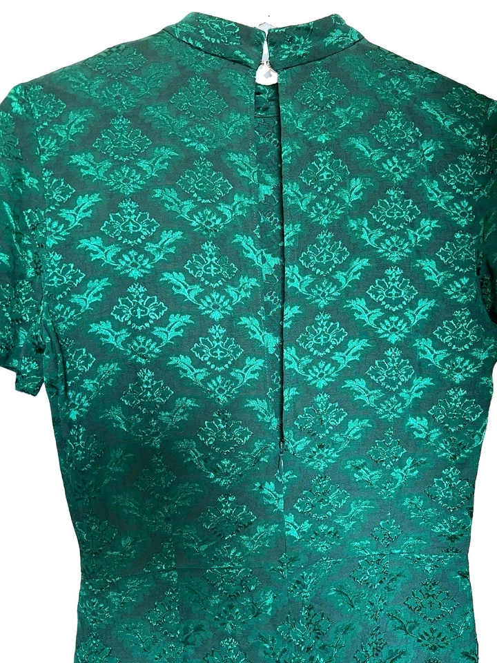 Sandro combishort femme 36 vert floral col montant manches courtes (avec poches) - Photo 4/4