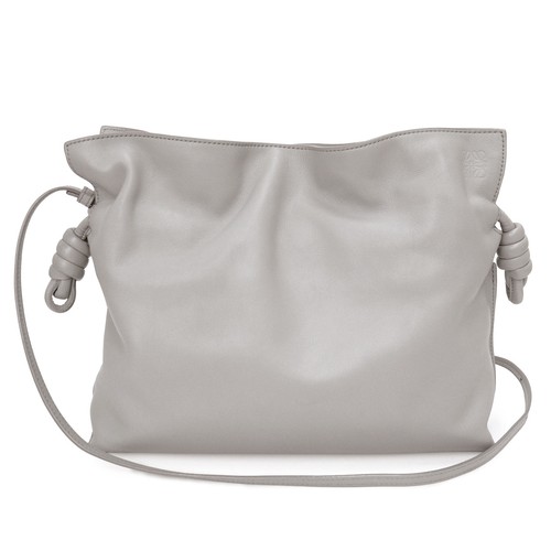 LOEWE Flamenco Clutch A411FC1X62 Napa Calf Grey Leather Bag #879