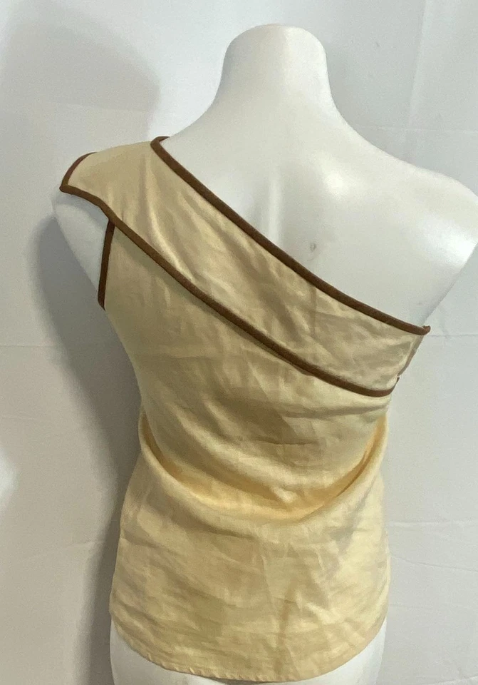 Blusa Valentino Mujer Beige Asimétrico Lazo Acento Talla 6 Foto 2 de 4