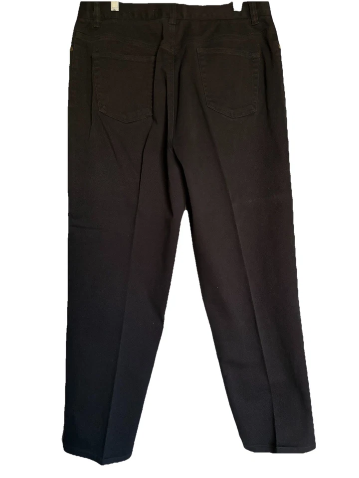 Calça jeans Jones New York Signature 14 preta elástica negócios casual escritório - Imagem 2 de 4