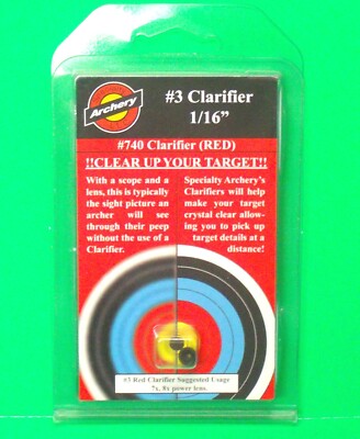 Insert Pour Viseur (peep) De Tir à L'arc Specialty #3 - Diamètre 1/16", Rouge, Pour Clarifier La Cible, Neuf
