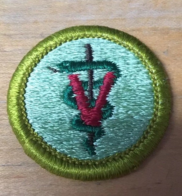 BOY SCOUTS VETERINARY SCIENCE MERIT BADGE TYPE H "BLUE BACKING" NEW eBay