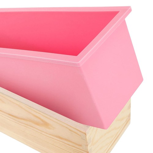 Confezione 3 Stampo Sapone 42oz Rettangolare Flessibile Silicone con Scatola Legno - Foto 5 di 6