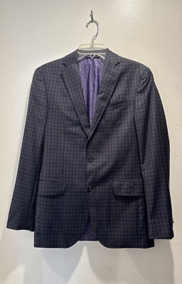 Ted Baker LONDON Endurance Size 36R Checkered Jay SPJ Wool Blazer Sports Coat