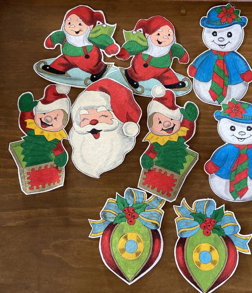 Vintage Lot of Handmade Felt Christmas Die Cuts Patches ornaments decals Craft - Image 3 of 4