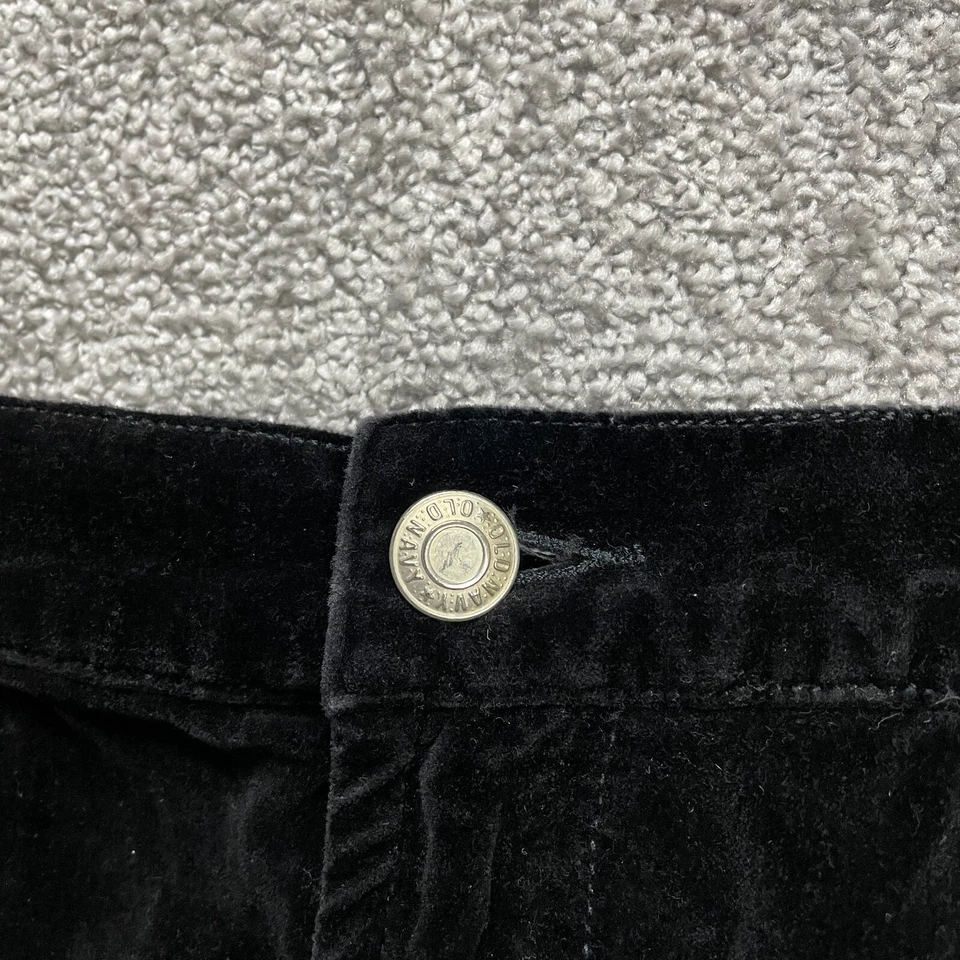 Pantalones de terciopelo Old Navy para mujer 16 negros lisos tiro alto pierna recta informales 35x28,5 Foto 3 de 4