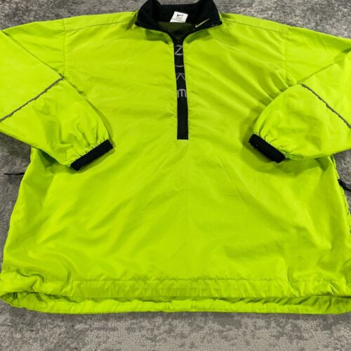 Vintage Nike Windbreaker Jacket Boys Medium Green 1/2 Zip Pullover 90s Y2K Logo - Picture 4 of 20