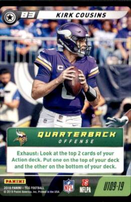 2019 Panini NFL Five Uncommon #U109-19 Kirk Cousins Minnesota Vikings