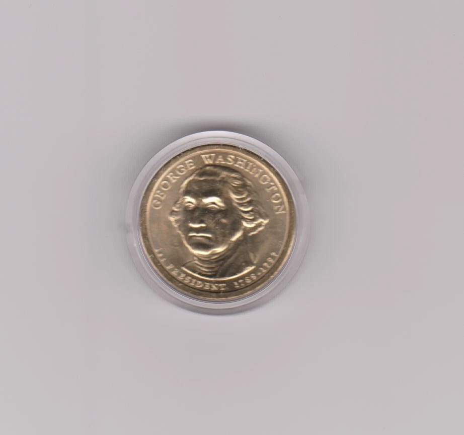 2007 George Washington Presidential dollar error lettering upside down gold coin - Image 3 of 4