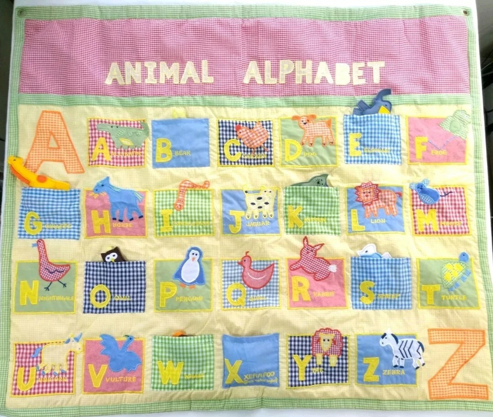 Pottery Barn детский стеганый имбирь животное алфавит детская настенный декор коврик - Изображение 4 из 4