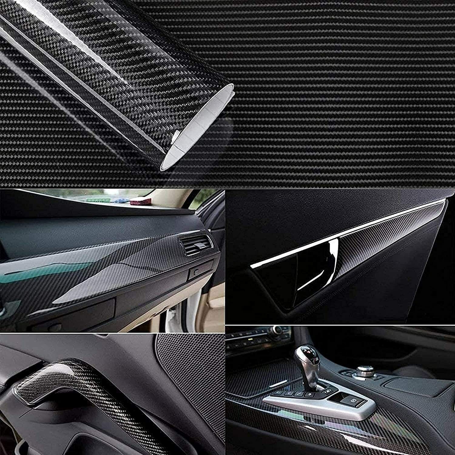 7D Premium Super Gloss Carbon Fiber Vinyl Film Wrap Bubble Free Air ...