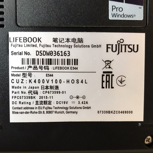 Fujitsu LifeBook - 14" Display - Core i3 2.4GHz - 256GB SSD - 8GB RAM - Windows - Picture 10 of 10