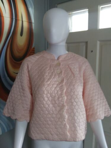 1950s Barbizon Dainty Puff Bed Jacket Pink Medium 