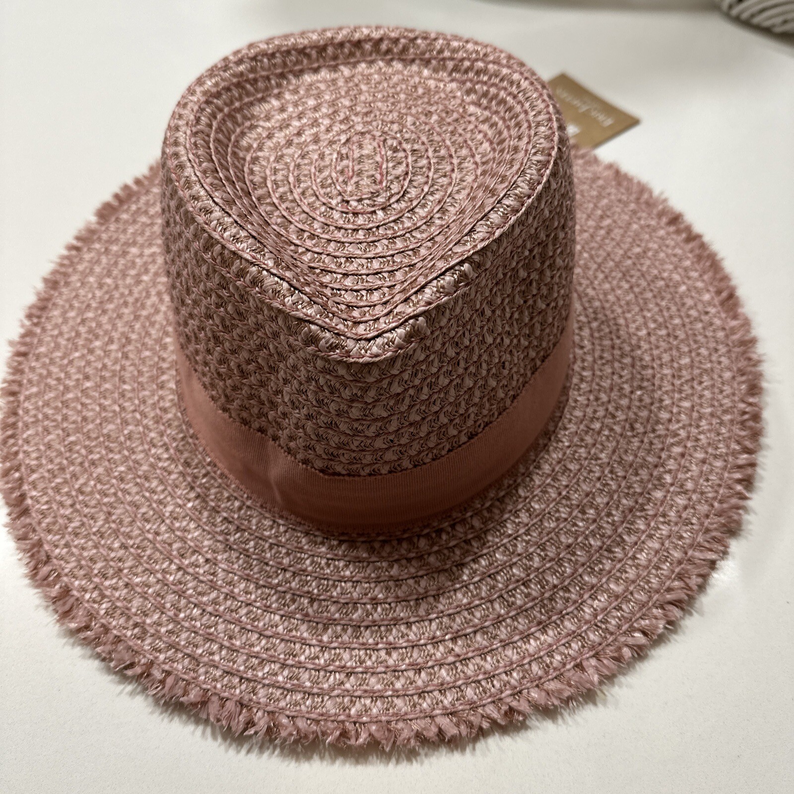 Eric Javits Women’s Look Again Packable Blush Fedora Hat BRAND NEW TAGS