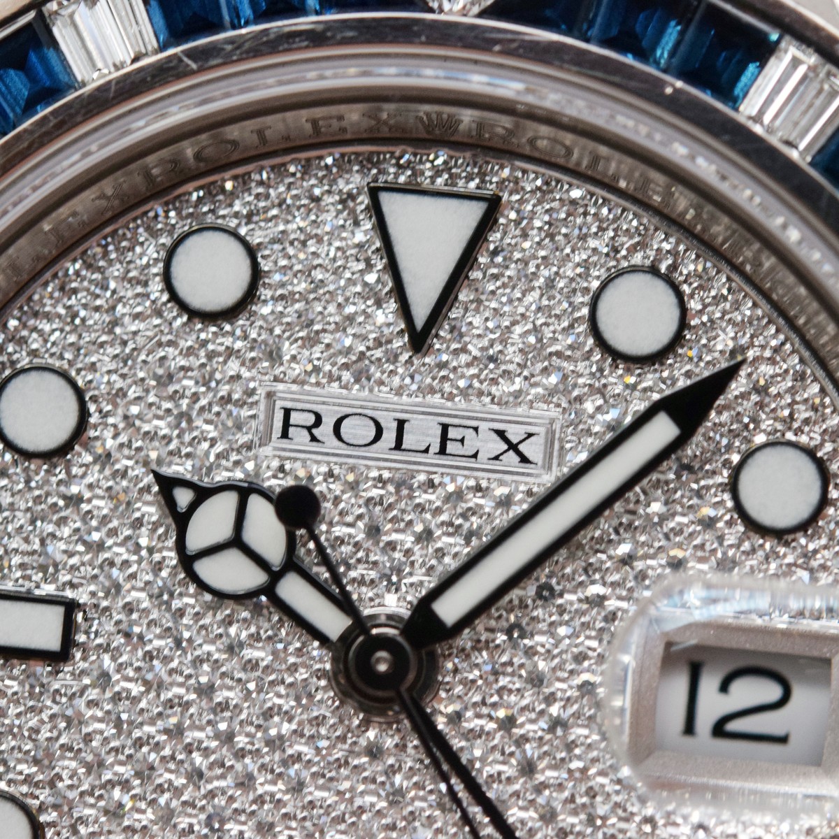 Rolex GMT-Master II 116759SA Diamond Pave Dial White Gold 