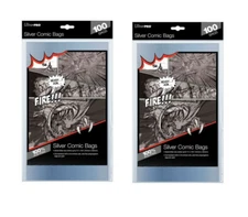 (200) Ultra Pro Silver Age Size Comic Book Bags Acid Free 7-1/4" X 10-1/2"