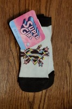 Super Girl Socks 1 Pair DC Comics Small Size 6-8.5 Womens Girls Wonder Woman