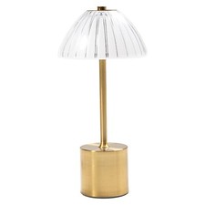 Cordless Rechargeable Gold 12'' Battery Operated LED Lamp with 3 Color Steple...