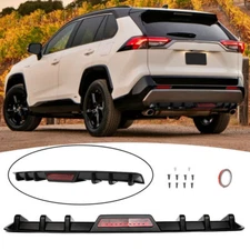 For Toyota RAV4 XLE Rear Diffuser Bumper Spoiler Splitter Gloss Black Body Kit