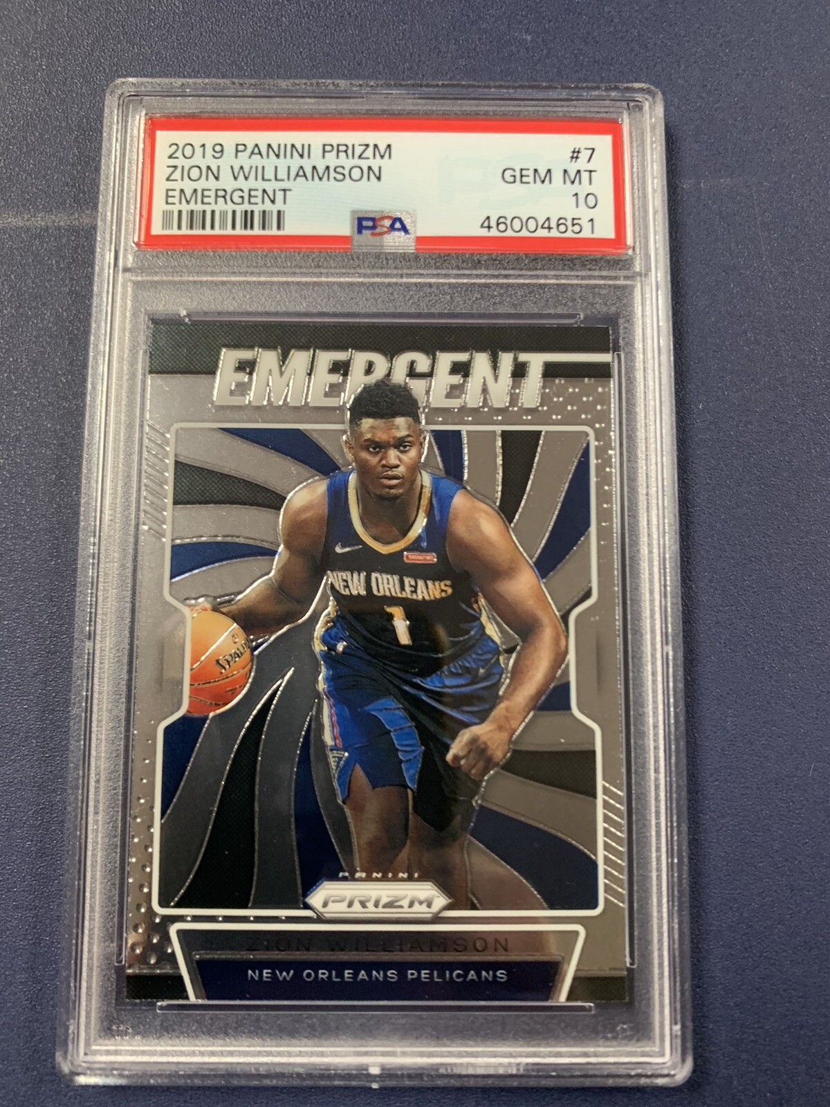 2019 PANINI PRIZM EMERGENT ZION WILLIAMSON # 7 RC ROOKIE PSA 10 GEM MINT!