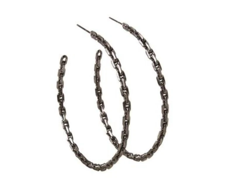 Dogeared Charcoal Sterling Karma Cable Hoop Earrings W1047 - Image 2 of 2