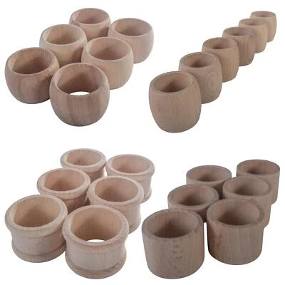 WOODEEDOO Wooden Napkin Rings | Various Designs | Round Decorative Holders For Craft DIY