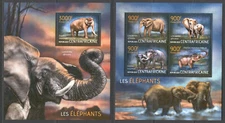 STA107 Central African Rep 2013 MNH 2 Sheets High CV Wild Animals Elephants