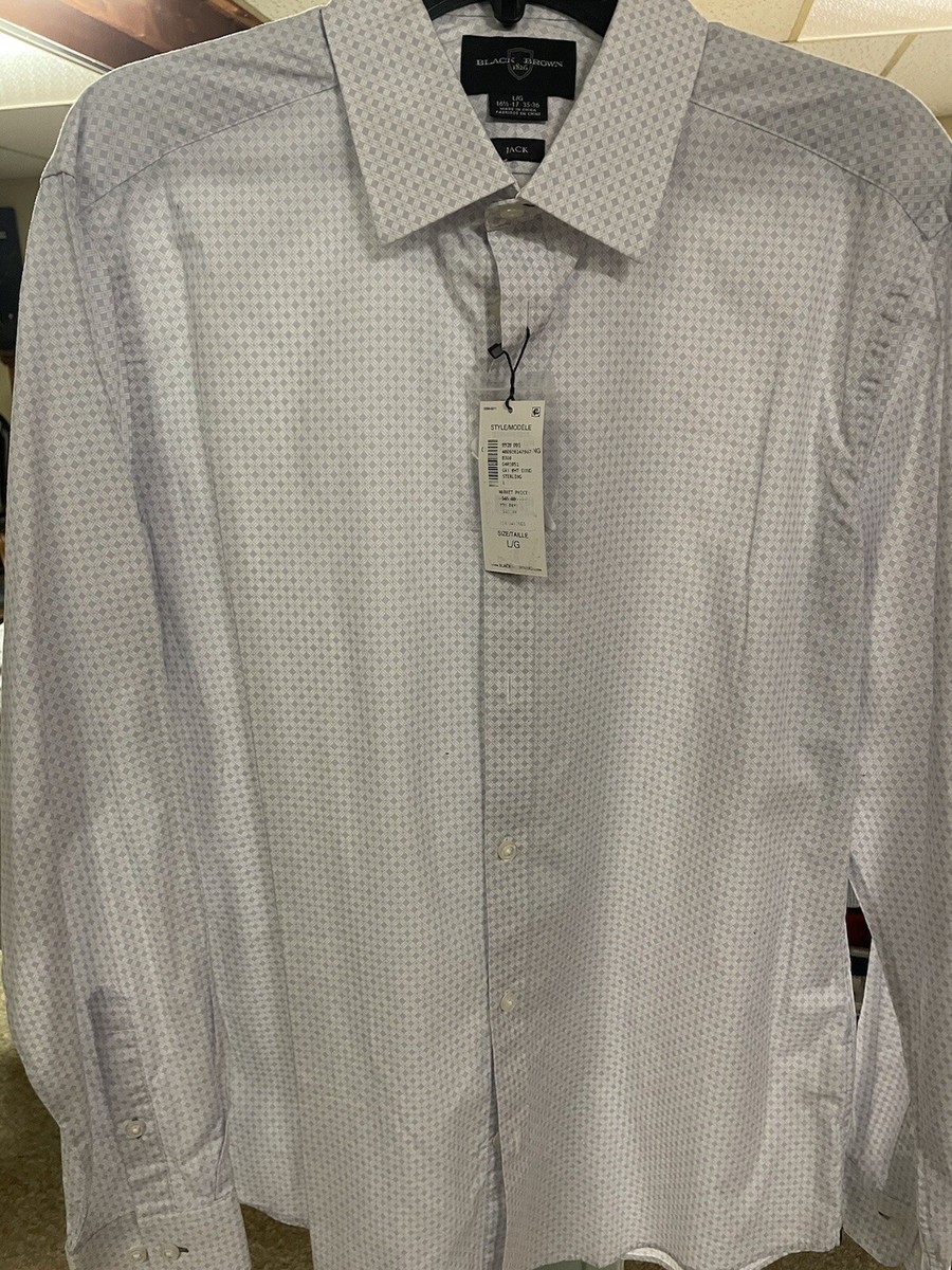 17 35 36 dress shirt Black Brown Dress Shirt (Jack) - 16.6-17
