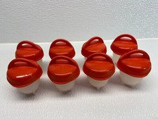Egglettes Hard Boiled Egg Cooker Red Caps Silicone Cups Set Of 8