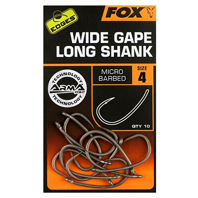 Fox Edges Super Wide Gape Long Shank Karpfenhaken Gr.4-6 Arma Point