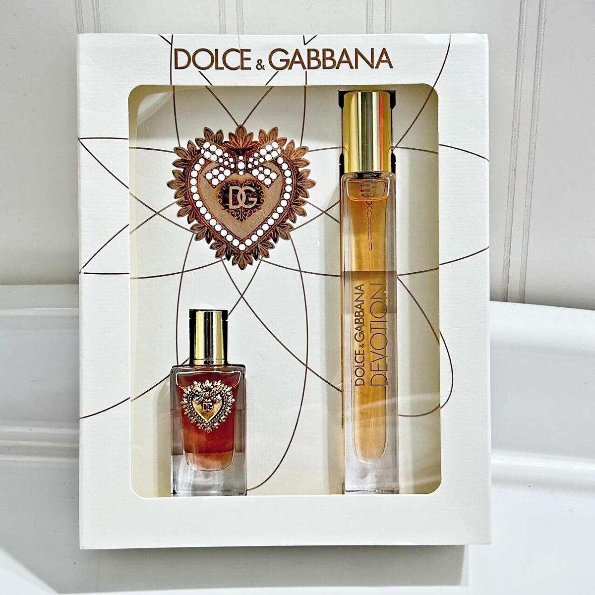 New 2PC Dolce Gabbana Devotion Eau de Parfum Mini Set oz+