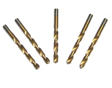5 pcs 17/64" Titanium Coated Professional Twist Drill Bit HSS For Metal 