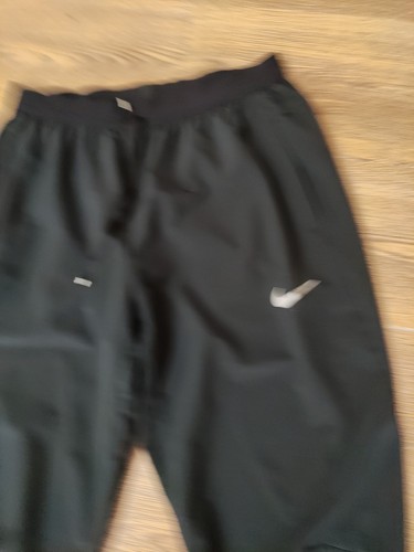 Nike Dri-Fit Running Track Trousers Elastic Drawstring Waist Zip Pockets - Picture 2 of 5