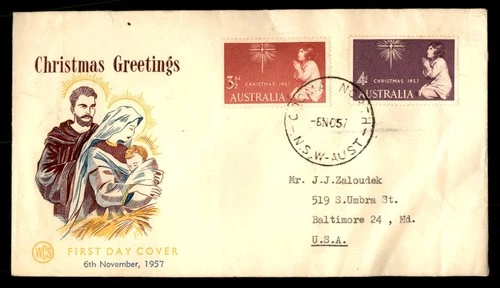 Mayfairstamps Australia FDC 1957 Child Praying Christmas First Day Cover aaw_765