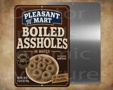 Boiled As*holes in water Breakfast of champs 8" x 12" metal sign made in USA