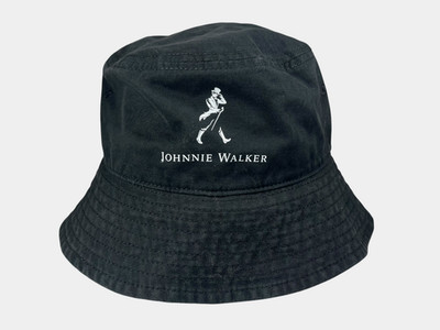 JOHNNIE WALKER Black SCOTCH-WHISKEY BUCKET HAT Summer Sun Hike Beach Party XL