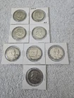 Lot of 8 Franklin Half Dollars 1950-1953