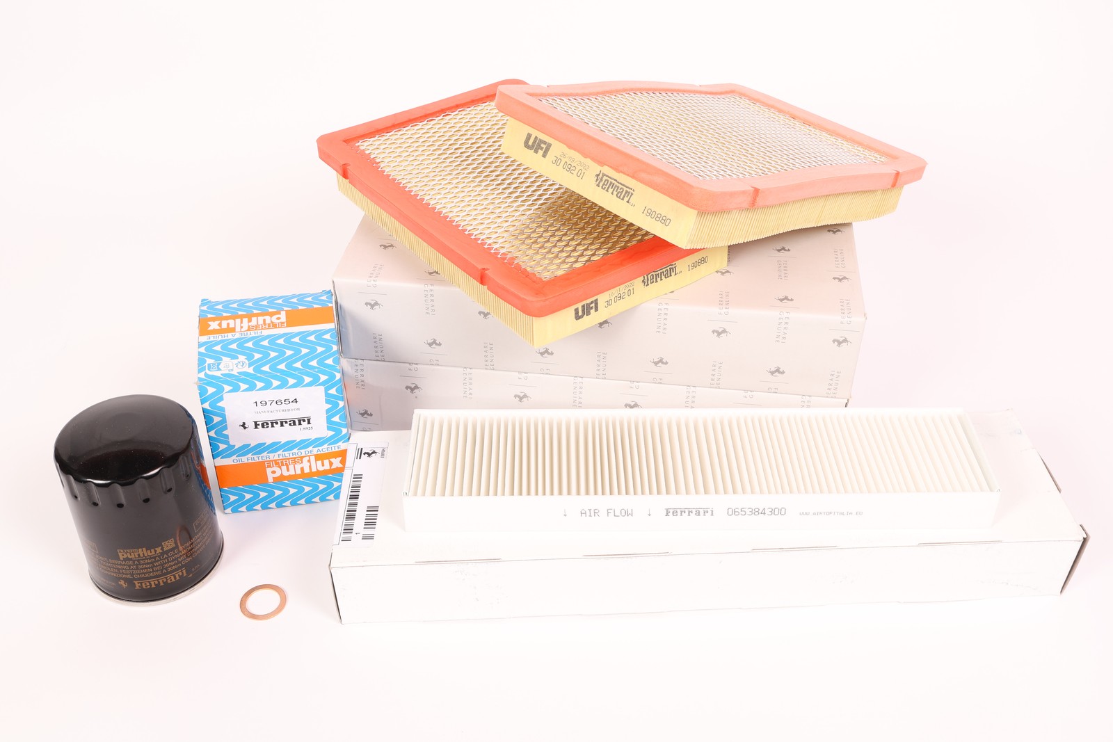 360sk1 Ferrari 360 service kit - Oil filter, plug gasket, air filters & cabin