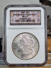 1887 Morgan Silver Dollar NGC MS63 $1 - Fitzgerald Collection - Slightly Toned