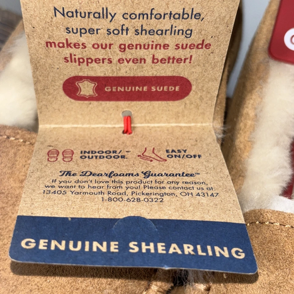 Dearfoams женщин 10 подлинный стриженный мех мокасины тапочки коричневый новый - Изображение 4 из 4