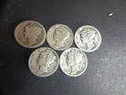 5 Different Mercury Silver Dimes