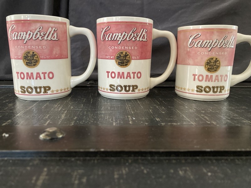 Campbell Tomato Soup Mugs (3) Vintage 1968 Label