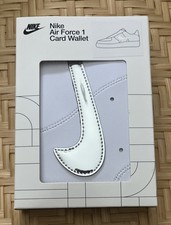 Nike Air Force 1 Unisex Card Wallet White Metallic Silver Swoosh SEALED