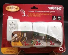 Holiday Living Indoor Wireless Remote Outlet System 8 AMP 100' Range 3 Pack NEW