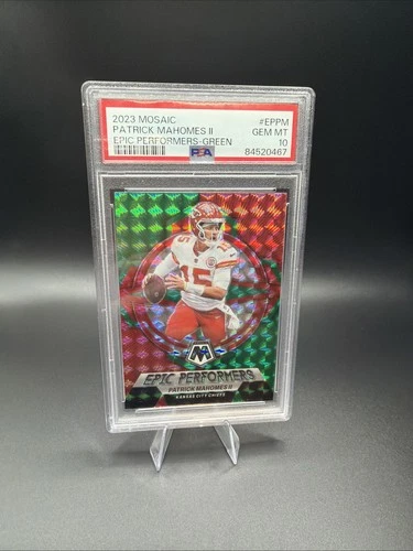 2023  Mosaic Epic Performers Green Prizm Patrick Mahomes II PSA 10 #EPPM
